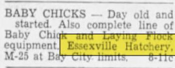 Essexville Hatchery - June 1952 Ad (newer photo)